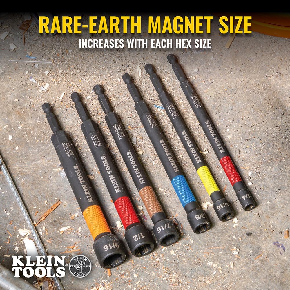 Klein Tools 6-Piece Magnetic SAE Nut Driver Set Extended Reach 3 Klein Tools 6-Piece Magnetic SAE Nut Driver Set Extended Reach - Image 3