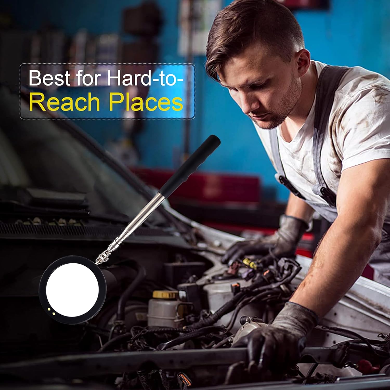 LED Telescoping Inspection Mirror 40" Extendable 360° Swivel Tool 6 LED Telescoping Inspection Mirror 40" Extendable 360° Swivel Tool - Image 6