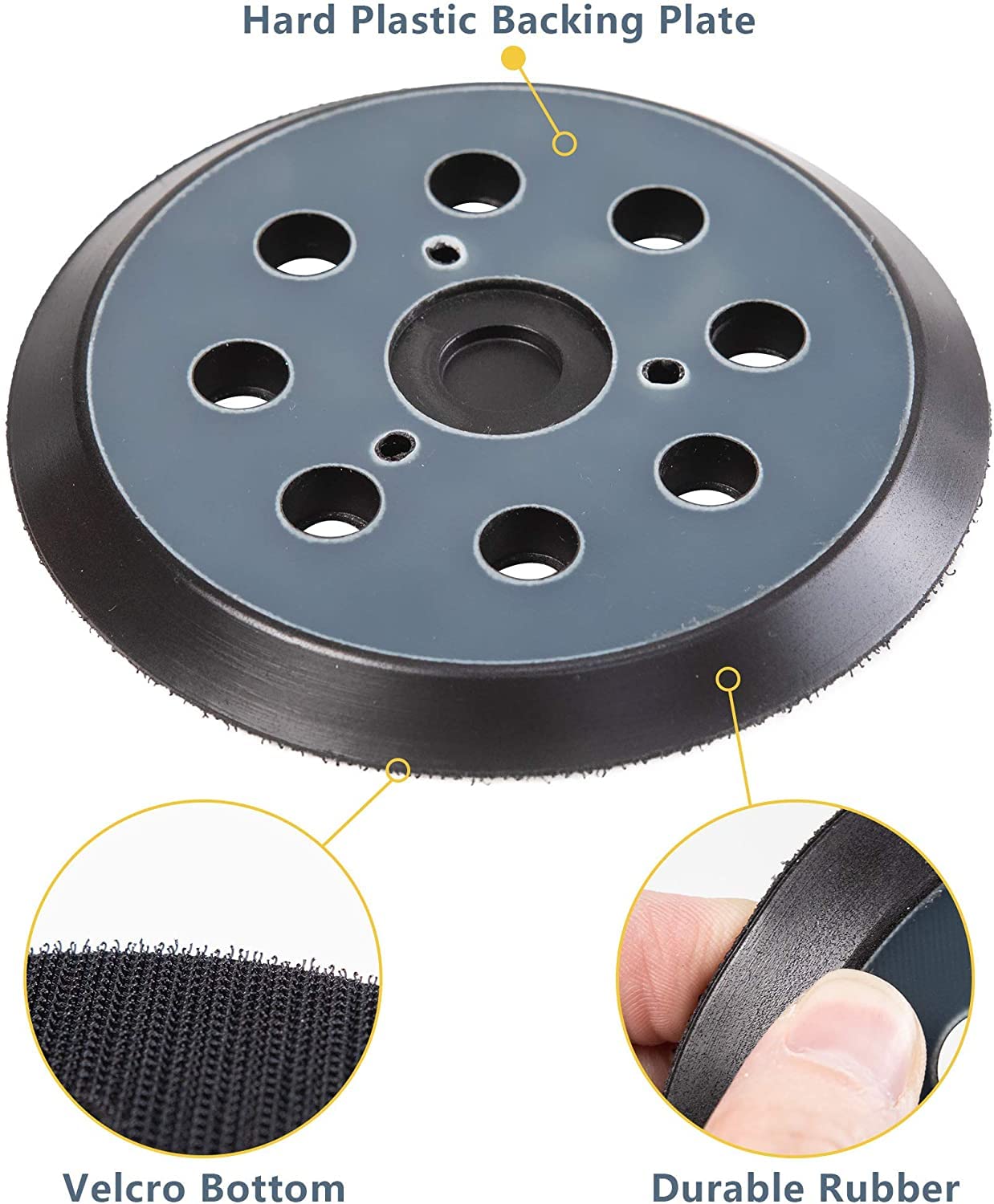 5 Inch 8 Hole Sanding Pad for Makita BO5010 BO5030K BO5041K 3 5 Inch 8 Hole Sanding Pad for Makita BO5010 BO5030K BO5041K - Image 3