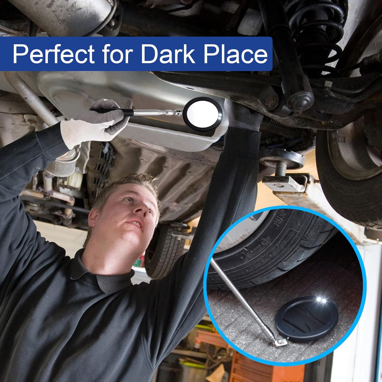 LED Telescoping Inspection Mirror 40" Extendable 360° Swivel Tool 5 LED Telescoping Inspection Mirror 40" Extendable 360° Swivel Tool - Image 5