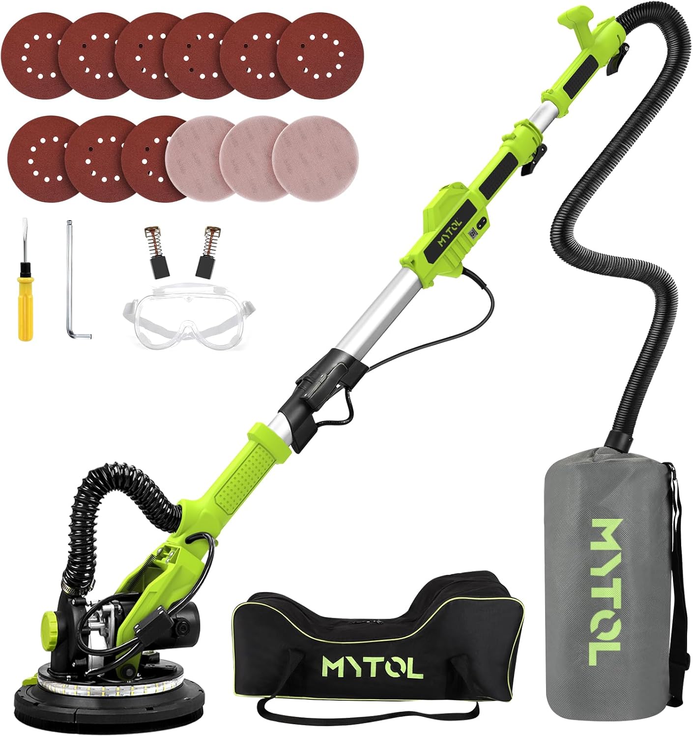 Drywall Sander 7.2A Electric with Vacuum LED Light 6 Speed 900-1800RPM 1 sander tool large