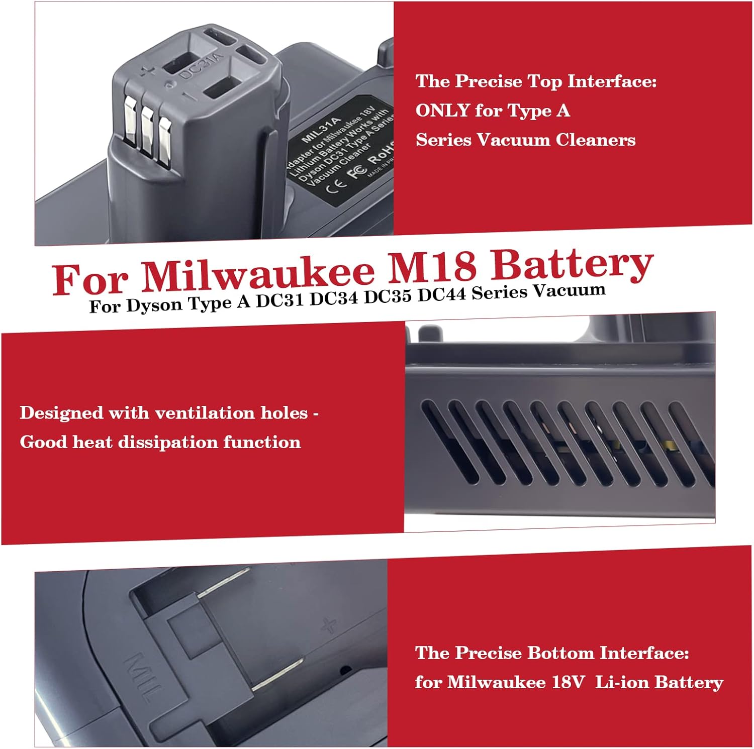 Milwaukee to Dyson DC31-DC45 Battery Adapter Type A Vacuum Cleaner 8 Milwaukee to Dyson DC31-DC45 Battery Adapter Type A Vacuum Cleaner - Image 8