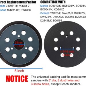 5 Inch 8 Hole Sanding Pad for Makita BO5010 BO5030K BO5041K