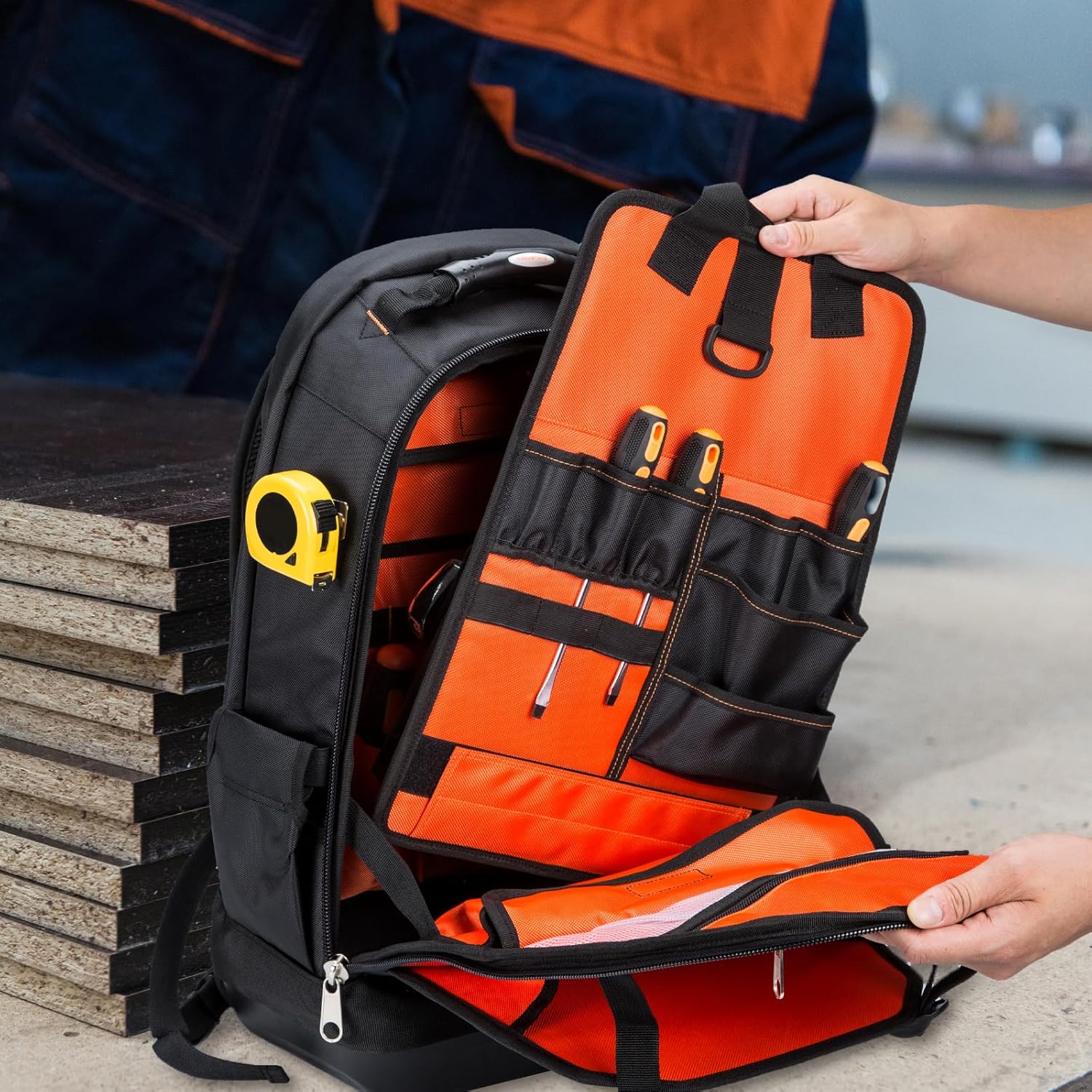 Heavy Duty Tool Backpack for Electrician HVAC Construction Men 8 Heavy Duty Tool Backpack for Electrician HVAC Construction Men - Image 8