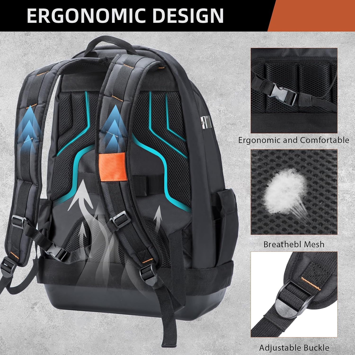 Heavy Duty Tool Backpack for Electrician HVAC Construction Men 4 Heavy Duty Tool Backpack for Electrician HVAC Construction Men - Image 4