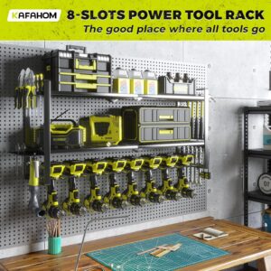 Power Tool Organizer Wall Mount 8 Drill Holder Garage Storage Rack
