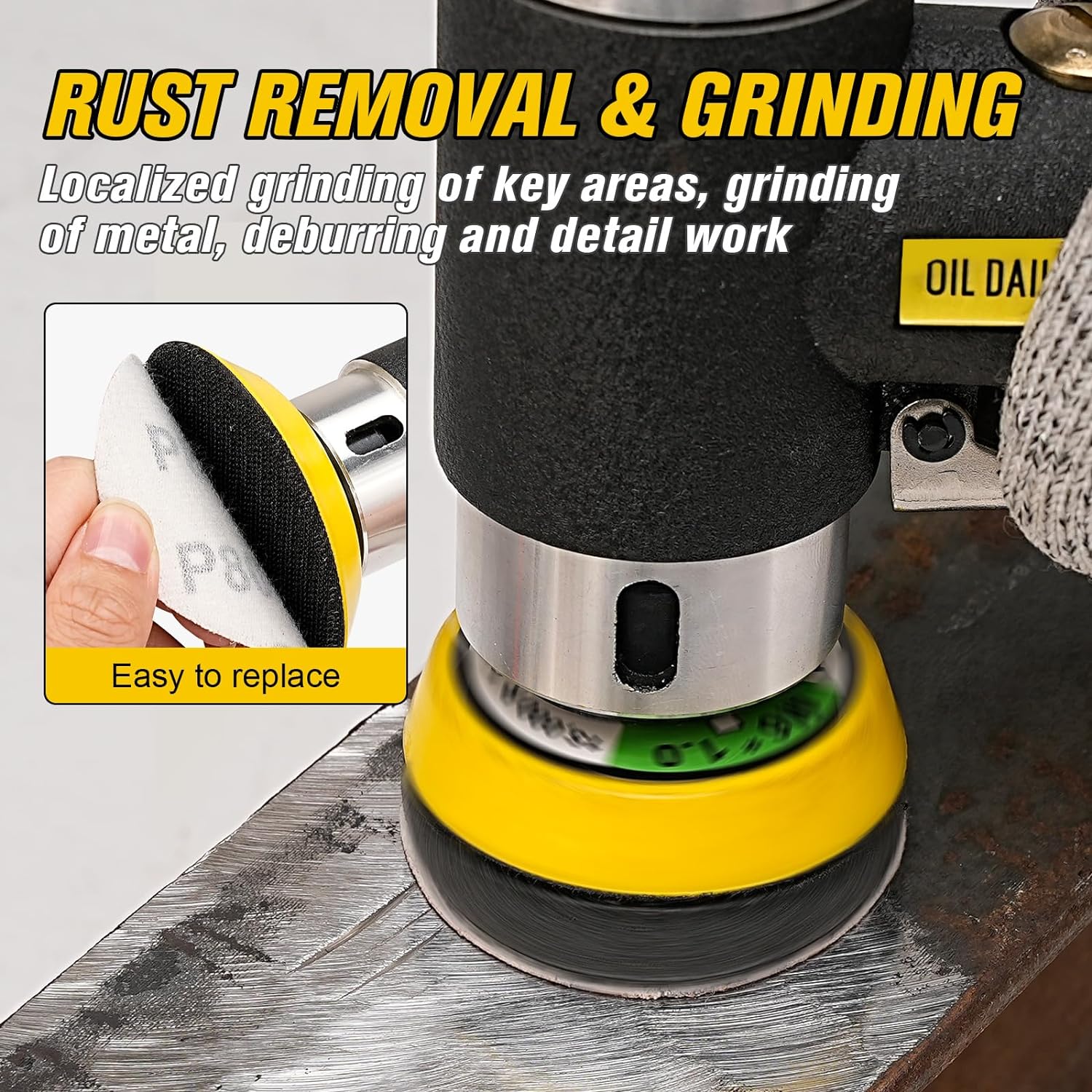Mini Air Orbital Sander Kit with 45 Sanding Discs for Auto Body 4 Mini Air Orbital Sander Kit with 45 Sanding Discs for Auto Body - Image 4