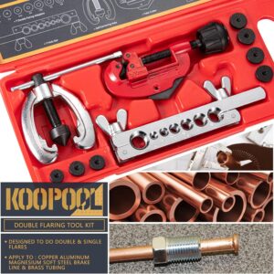 Double Flaring Tool Kit with Tube Cutter for Brake Lines HVAC Pipes