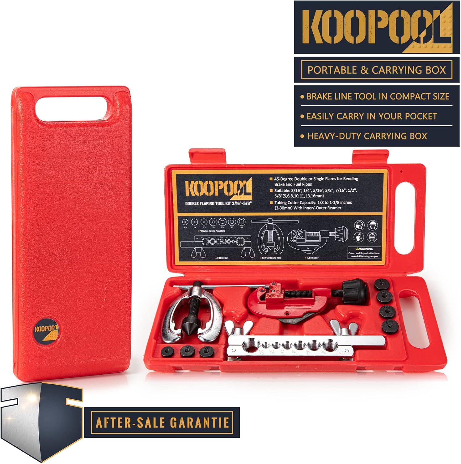 Double Flaring Tool Kit with Tube Cutter for Brake Lines HVAC Pipes 6 Double Flaring Tool Kit with Tube Cutter for Brake Lines HVAC Pipes - Image 6
