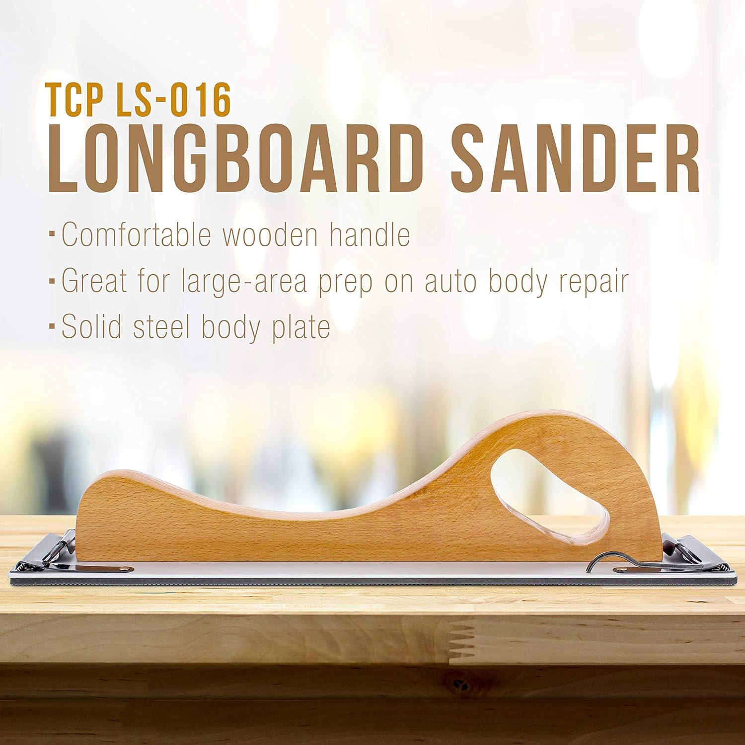TCP Global 16.5" Longboard Sander with Wooden Handle for PSA Paper 2 TCP Global 16.5" Longboard Sander with Wooden Handle for PSA Paper - Image 2