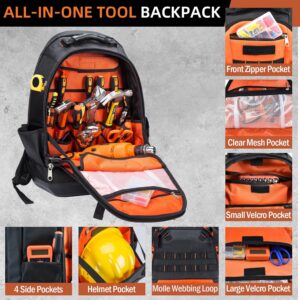 Heavy Duty Tool Backpack for Electrician HVAC Construction Men