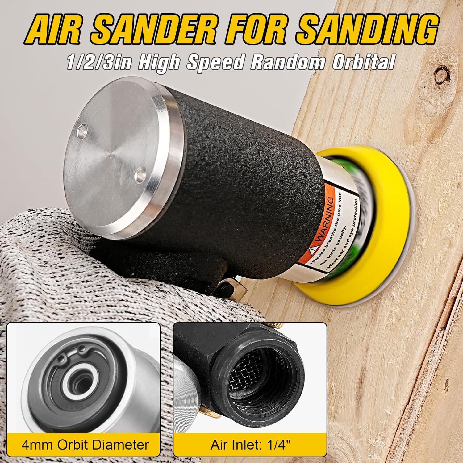 Mini Air Orbital Sander Kit with 45 Sanding Discs for Auto Body 3 Mini Air Orbital Sander Kit with 45 Sanding Discs for Auto Body - Image 3