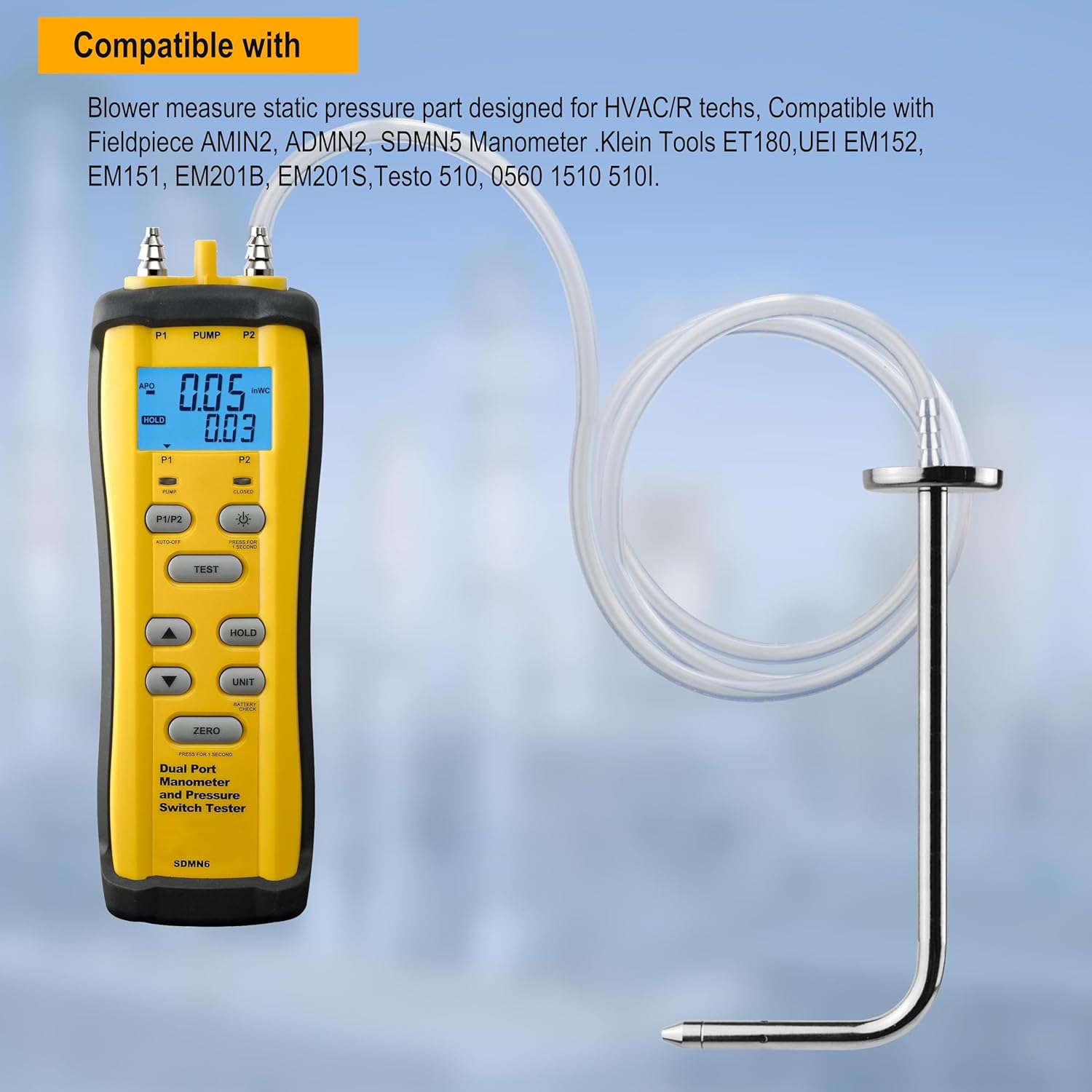 ASP2 Static Pressure Probe Kit with 39ft Tubes for Fieldpiece HVAC Manometers 4 ASP2 Static Pressure Probe Kit with 39ft Tubes for Fieldpiece HVAC Manometers - Image 4