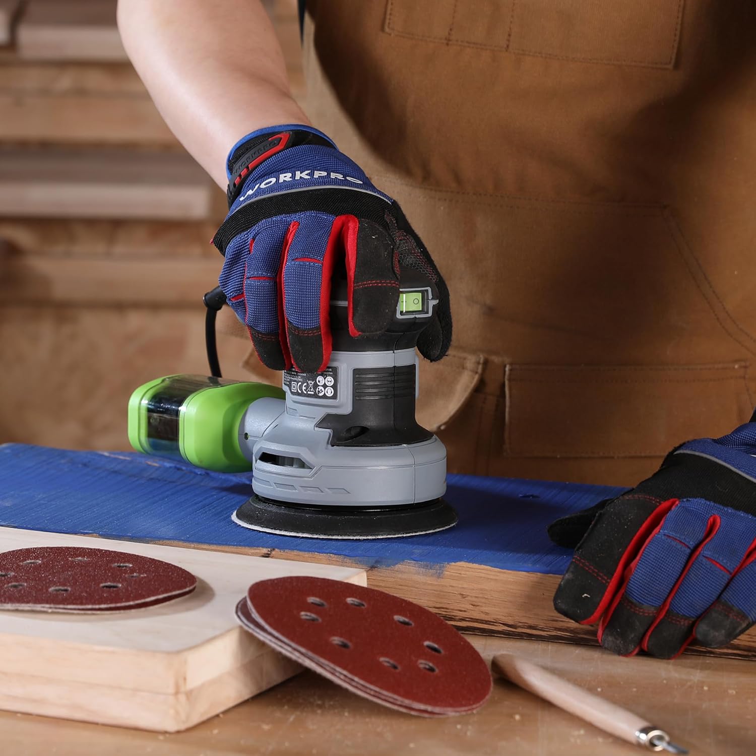 WORKPRO 150pc 5in Sanding Discs 8-Hole 60-600 Grit Orbital Sander 6 WORKPRO 150pc 5in Sanding Discs 8-Hole 60-600 Grit Orbital Sander - Image 6