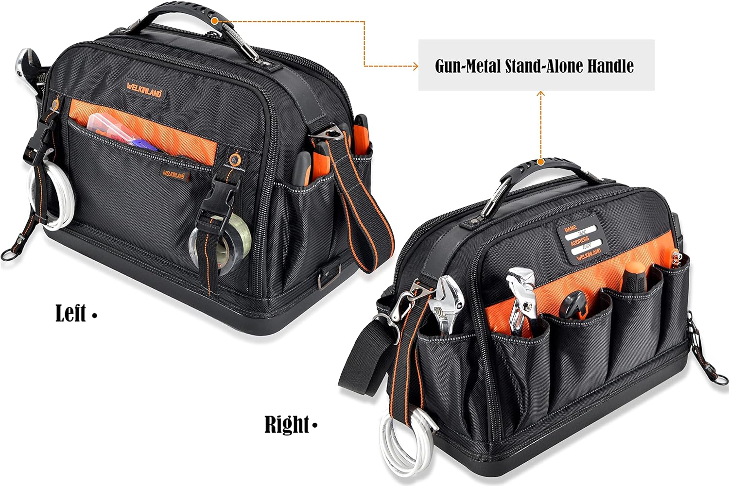WELKINLAND 42-Pocket Waterproof Tool Bag for HVAC Electrician Tote 4 WELKINLAND 42-Pocket Waterproof Tool Bag for HVAC Electrician Tote - Image 4