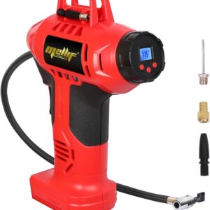 Cordless Tire Inflator Air Compressor Compatible with Milwaukee 18V Battery, 160PSI Portable Handheld Air Pump with Digital Pressure Gauge for Cars Motorcycles Bikes Sport Balls(Tool Only)