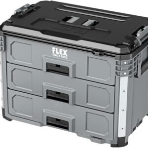 FLEX STACK PACK Storage System 3-Drawer Tool Box - FS1105, Grey/Black