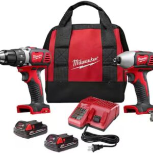 Milwaukee 2697-22 M18 18-Volt Lithium-Ion Cordless Hammer Drill/Impact Driver XC Combo Kit (2-Tool)