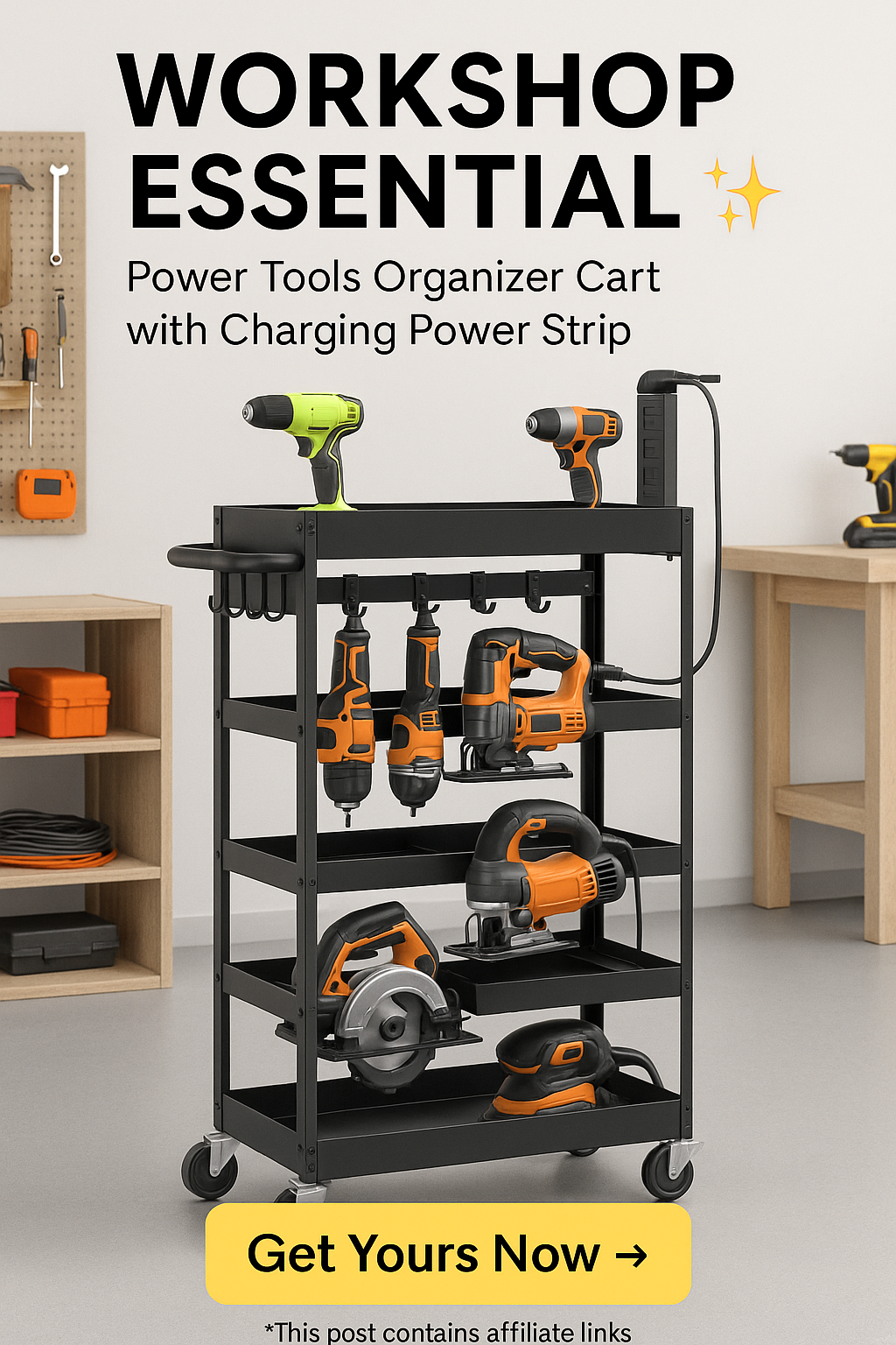 48″ Heavy-Duty Garden Tool Wall Organizer (B0B8RVRFNT) – 440lb Garage Storage Rack
