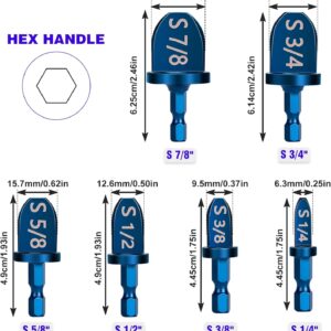 WADEO HVAC Copper Tube Swaging Tool Set w/ 6 Drill Bit Sizes