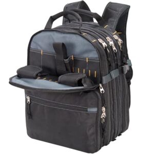Heavy-Duty 75-Pocket Tool Backpack for Professionals – Durable Leather Craftsman Gear Bag