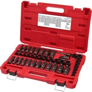 Milwaukee 43-Piece Impact Socket Set | SAE & Metric Deep 6-Point Drive Kit