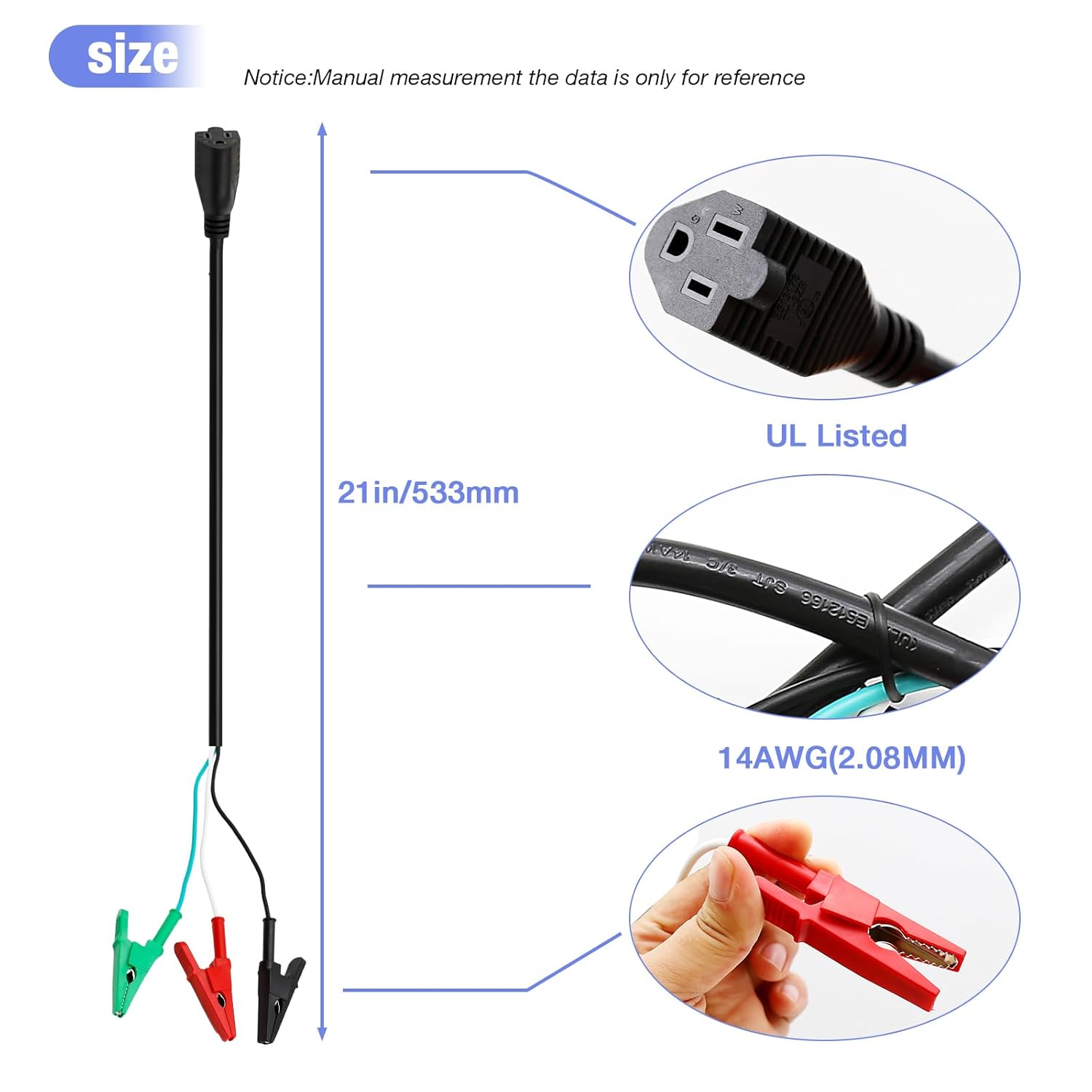 HVAC Adapter 2-Pack for Fluke Testers 120V 14AWG Power Cord 4 HVAC Adapter 2-Pack for Fluke Testers 120V 14AWG Power Cord - Image 4