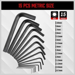 Professional 32-Piece Metric & SAE Hex Key Set w/ Chrome Vanadium Extension Handle