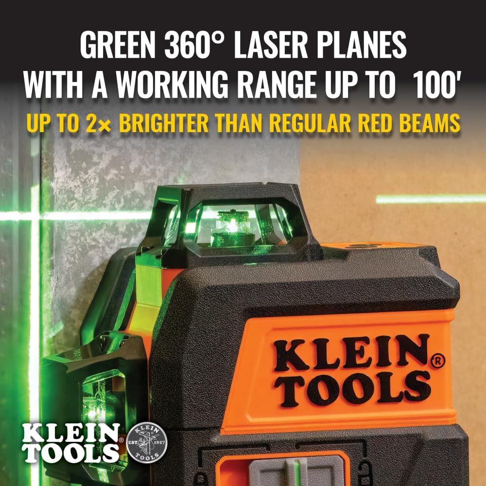 Klein Tools Green 360° Self-Leveling Laser Level, Magnetic Mount, Rechargeable 3 Klein Tools Green 360° Self-Leveling Laser Level, Magnetic Mount, Rechargeable - Image 3