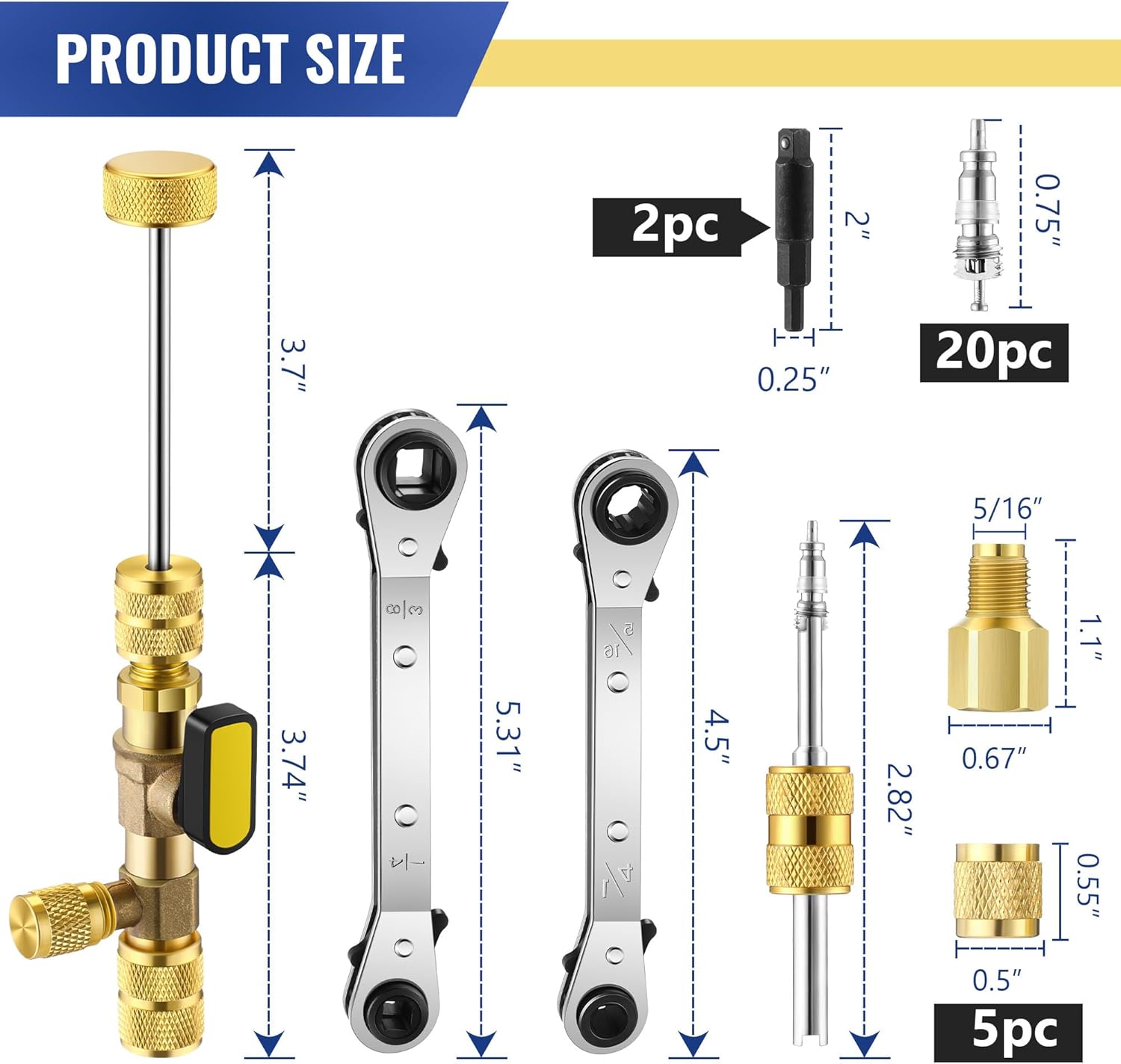 HVAC Valve Core Tool Kit with 20 Cores for R410a R32 R22 Service 3 HVAC Valve Core Tool Kit with 20 Cores for R410a R32 R22 Service - Image 3