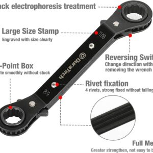 DURATECH 5-Piece Ratcheting Wrench Set | SAE Chrome Offset Spanners 1/4-7/8″