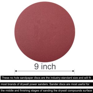 10PK 9″ Sanding Discs 120 Grit Hook Loop Sandpaper for Drywall Sander