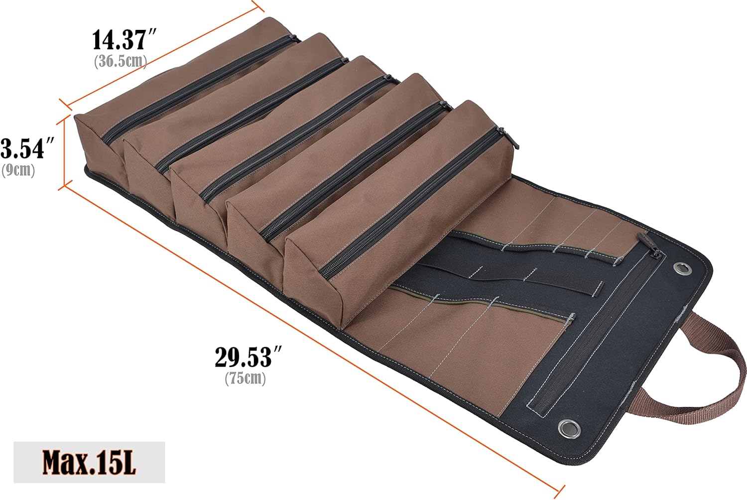 Professional Waxed Canvas Tool Roll Organizer | 15 Pockets | Heavy Duty Workshop Bag 7 Professional Waxed Canvas Tool Roll Organizer | 15 Pockets | Heavy Duty Workshop Bag - Image 7