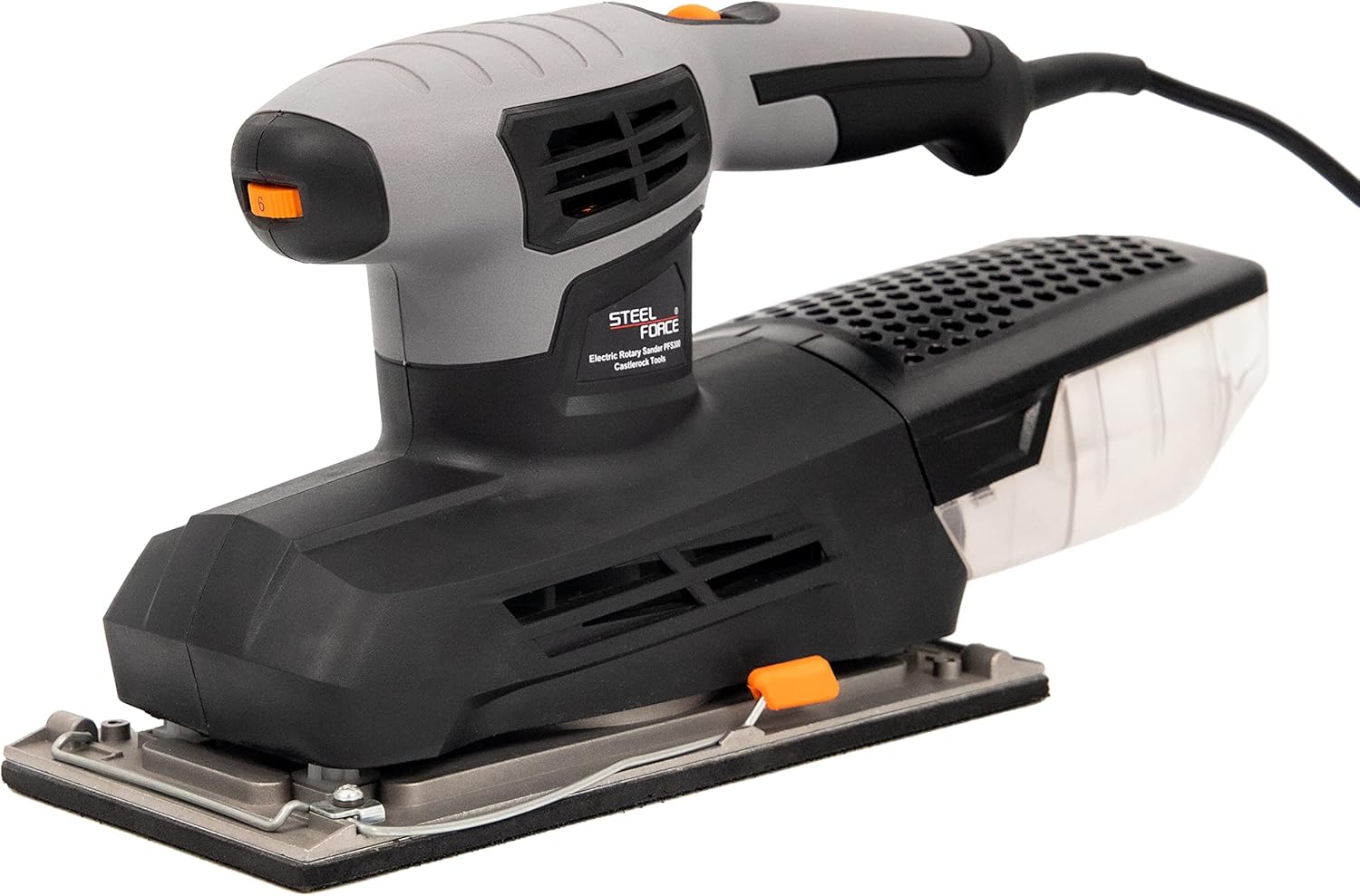 Steel Force 2.5Amp 6000-12000 OPM Professional Sheet Sander with Large Base & Variable Speed 1 sander tool 1/3 sheet