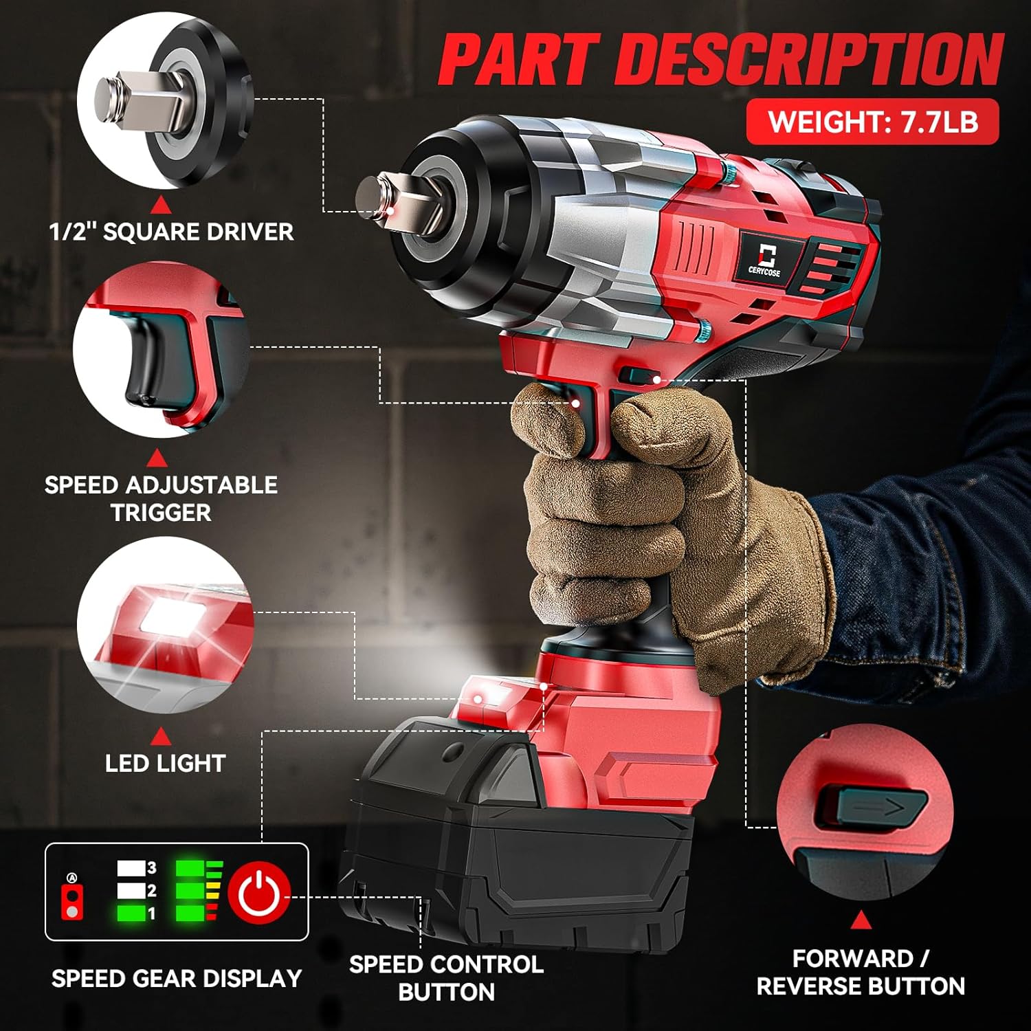 Milwaukee 18V 1/2" Cordless Impact Wrench 1400 ft-lbs Brushless High Torque Tool 6 Milwaukee 18V 1/2" Cordless Impact Wrench 1400 ft-lbs Brushless High Torque Tool - Image 6