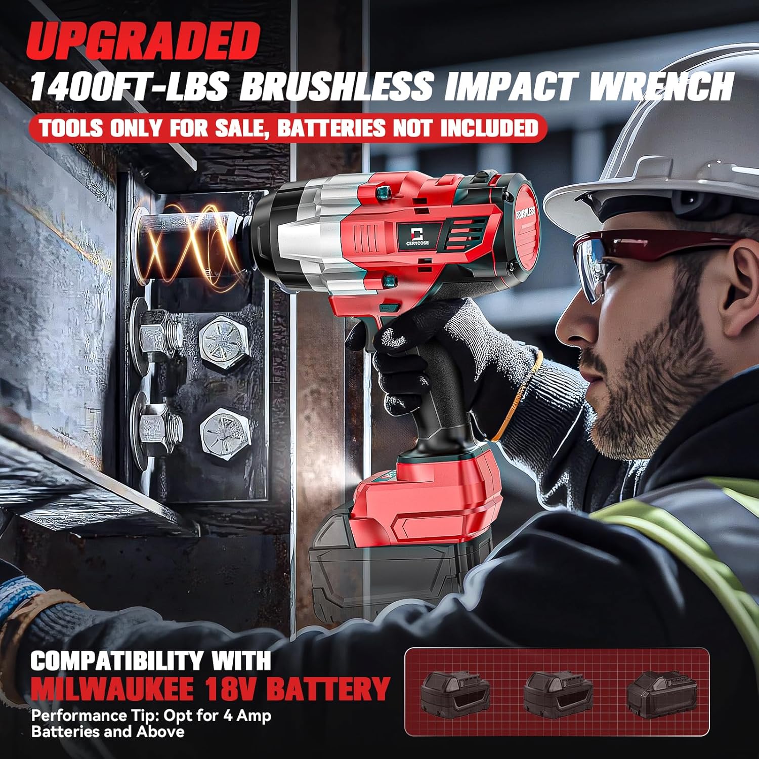 Milwaukee 18V 1/2" Cordless Impact Wrench 1400 ft-lbs Brushless High Torque Tool 3 Milwaukee 18V 1/2" Cordless Impact Wrench 1400 ft-lbs Brushless High Torque Tool - Image 3