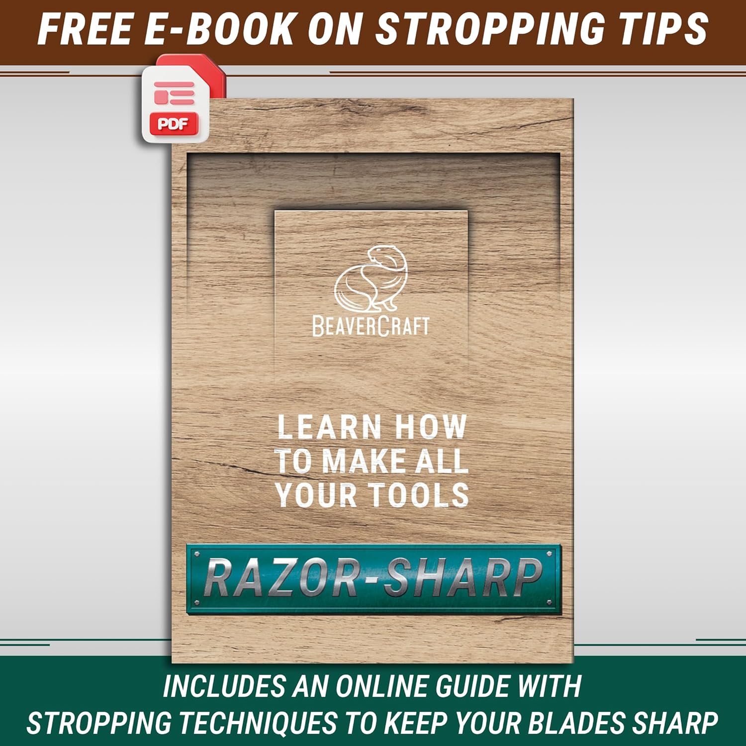 BeaverCraft 14" Leather Strop Kit for Razor Sharp Knives & Wood Carving Tools 8 BeaverCraft 14" Leather Strop Kit for Razor Sharp Knives & Wood Carving Tools - Image 8