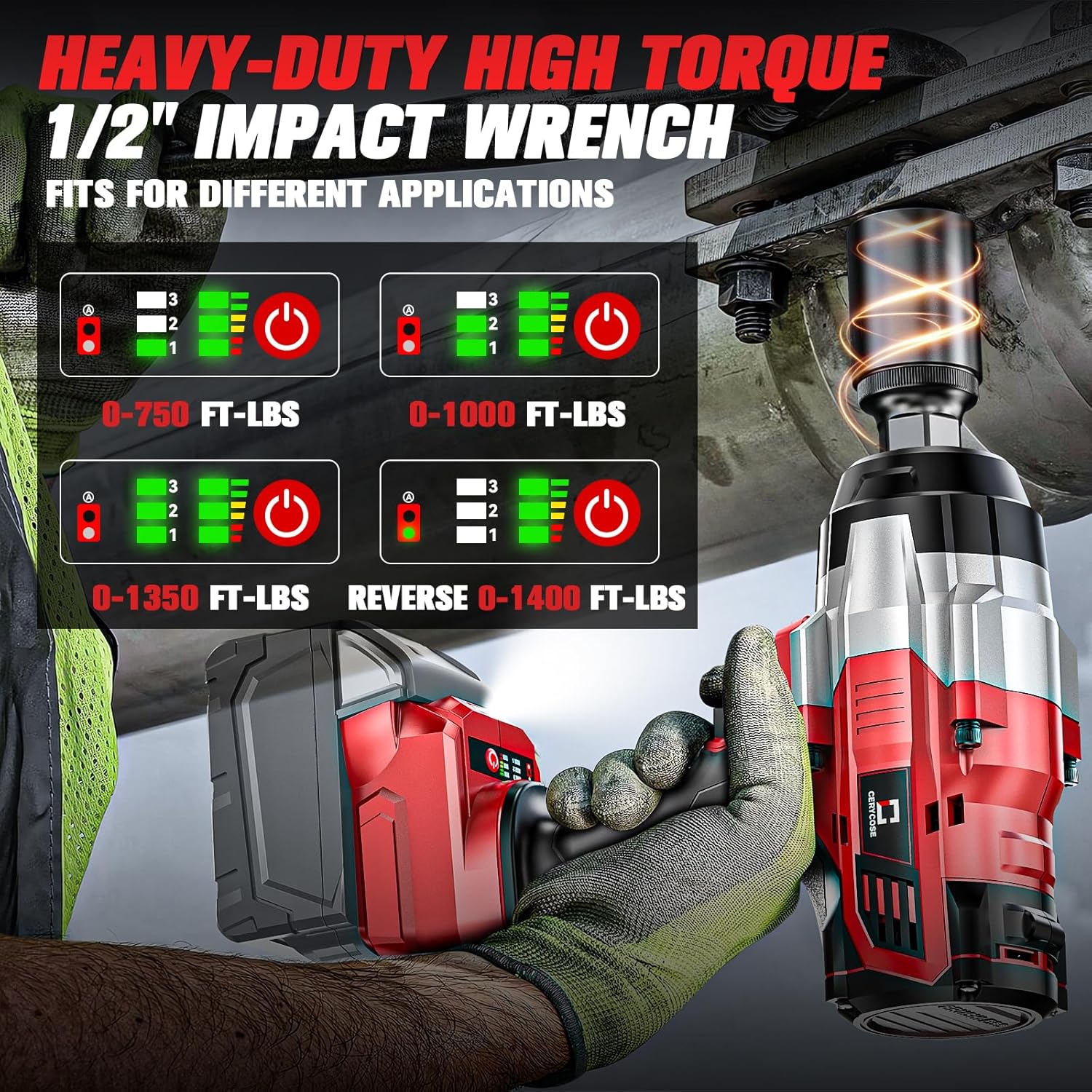 Milwaukee 18V 1/2" Cordless Impact Wrench 1400 ft-lbs Brushless High Torque Tool 4 Milwaukee 18V 1/2" Cordless Impact Wrench 1400 ft-lbs Brushless High Torque Tool - Image 4