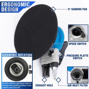 Professional 6″ Dual Action Air Sander Kit – Garage & Workshop Essential for Car & Wood Projects