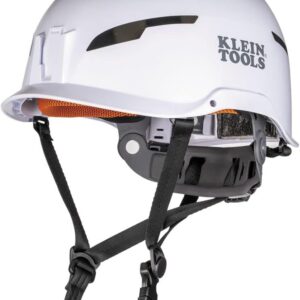 Klein Tools 60564 Safety Helmet, Type-2 Safety Helmet 20kV Protection, Non-Vented, Class E, White