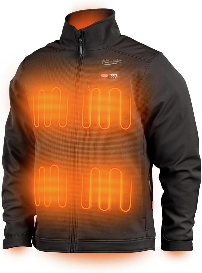 Milwaukee M12 Heated Jacket XL - Cordless Warmth, Tough Work Gear, 3Ah Battery 1 Milwaukee 204B-21XL M12 TOUGHSHELL Lithium-Ion Cordless Heated Jacket (3 Ah) - X-Large, Black