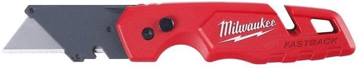 Milwaukee Fastback Utility Knife with Wire Stripper and Belt Clip 1 Milwaukee 48-22-1901 Fastback Press and Flip Utility Knife with Belt Clip and Onboard Wire Stripping