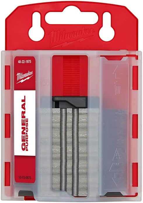 Milwaukee 75-Piece Utility Blade Set | Heavy-Duty Replacement Blades for Precision Cutting 1 Milwaukee 48-22-1975 75-Piece General Purpose Utility Blades