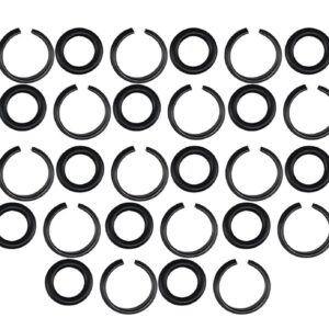 3/8"" Impact Retaining Ring Clip with O-Ring Square Drive Socket Retainer fits for Milwaukee Type Impact Wrenches (20Sets/Pack), Small, Black