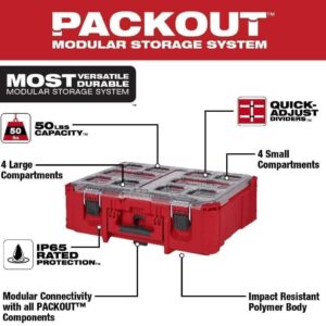 48-22-8432 For Milwaukee PACKOUT Deep Organizer w/ 50 lb Weight Capacity Length 15.2 in Width 19.7 in Height 7 in