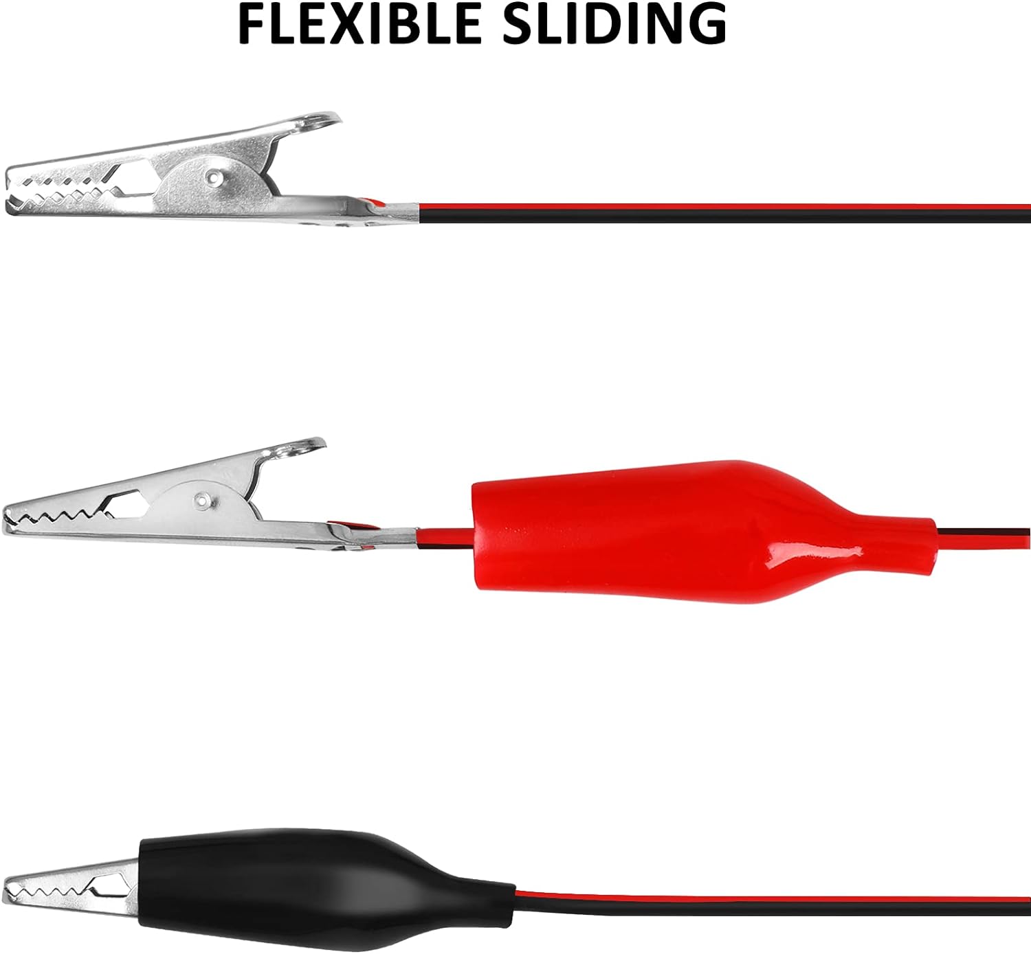 4 Pack Insulated Alligator Clip Test Leads - 1M Red Black Jumper Wires for Circuit 5 4 Pack Insulated Alligator Clip Test Leads - 1M Red Black Jumper Wires for Circuit - Image 5