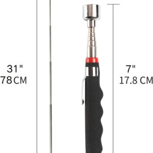 Powerful 31″ Telescoping Magnetic Pickup Tool – 20lb Pull Force Grabber