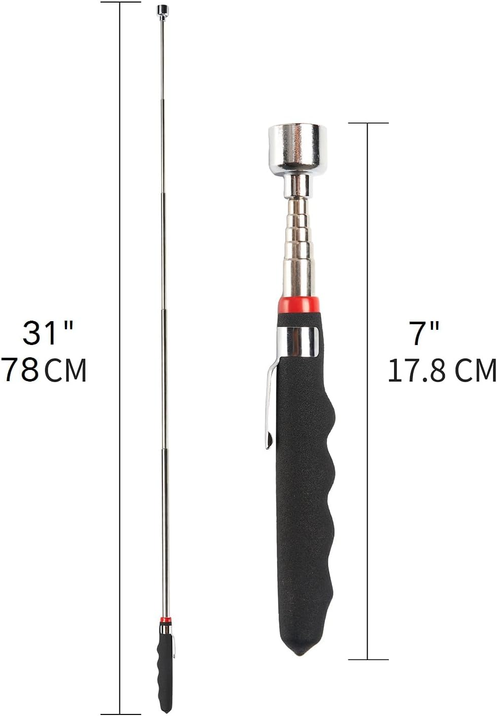 Powerful 31" Telescoping Magnetic Pickup Tool - 20lb Pull Force Grabber 2 Powerful 31" Telescoping Magnetic Pickup Tool - 20lb Pull Force Grabber - Image 2