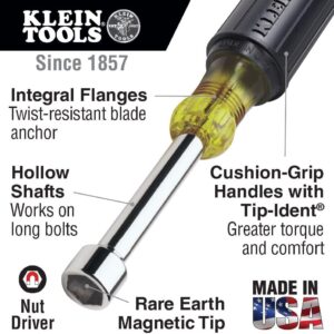 Klein Tools 1/4″ Magnetic Nut Driver USA Made Hollow Shaft Cushion Grip