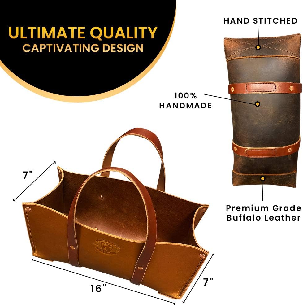 Woodman's Pal Premium Buffalo Leather Tool Bag - Rugged Outdoor Storage Organizer 2 Woodman's Pal Premium Buffalo Leather Tool Bag - Rugged Outdoor Storage Organizer - Image 2